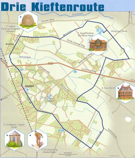plattegrond van de wandelroute